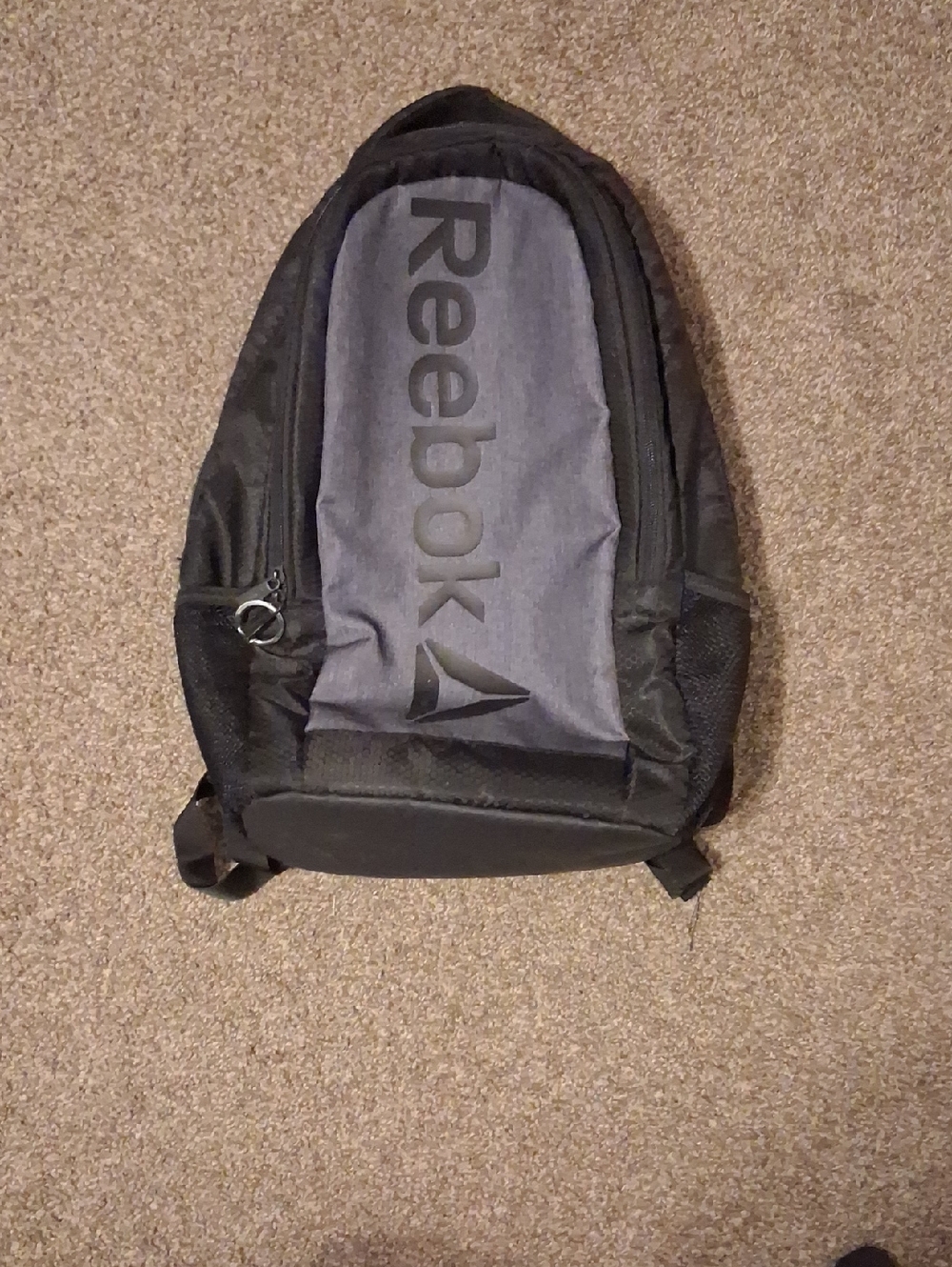 Reebok Men's Black and Gray Logo Backpack